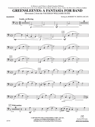 Greensleeves: A Fantasia for Band: Bassoon