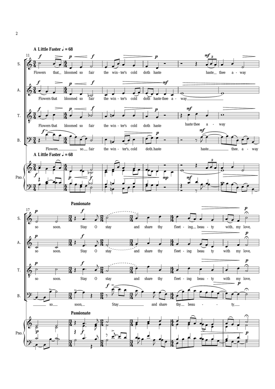 Flowers for SATB Choir Flowers for SATB Choir 4-Part scores gallery preview page 2