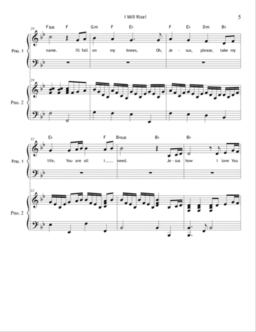 I Will Rise (Vocal Solo) Unison Choir scores gallery preview page 5