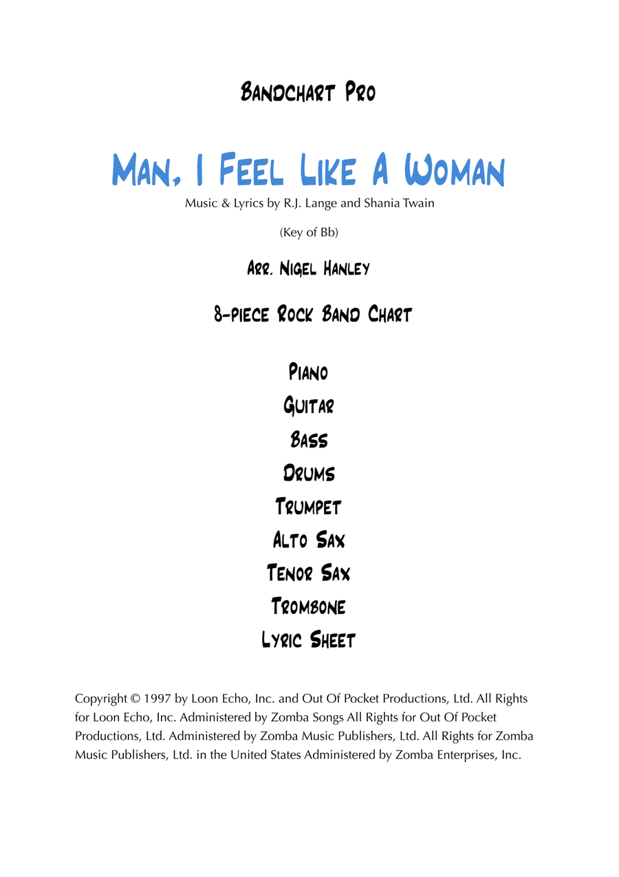 Man! I Feel Like A Woman! Jazz Ensemble scores gallery preview page 1