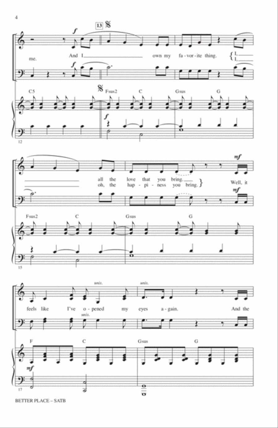 Better Place (arr. Ed Lojeski) 4-Part scores gallery preview page 3