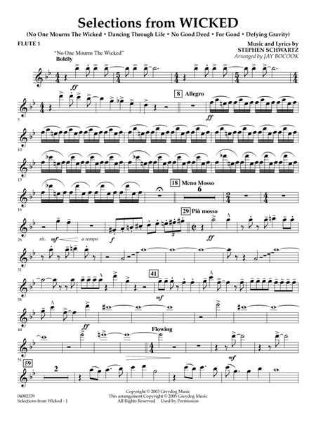 Selections from Wicked (arr. Jay Bocook) - Flute 1