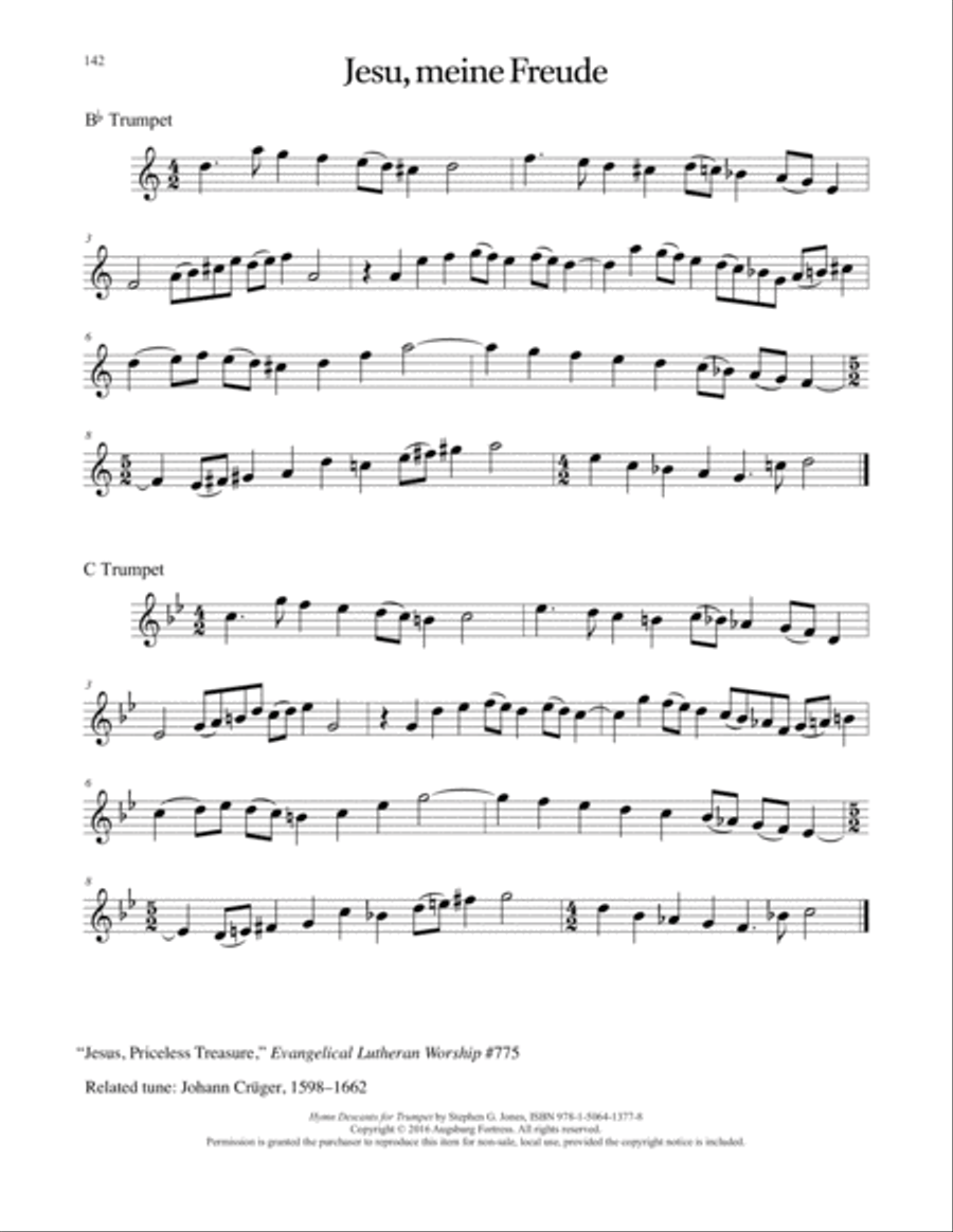 Hymn Descants for Trumpet C Trumpet scores gallery preview page 143