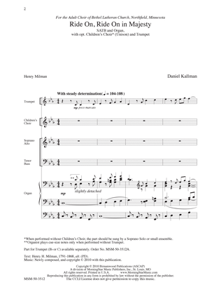 Ride On, Ride On in Majesty (Choral Score)