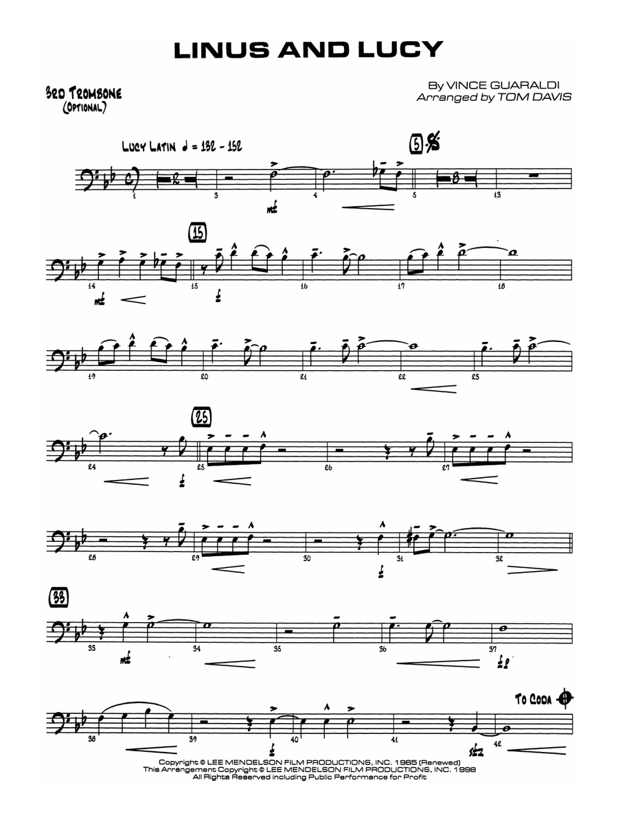 Linus and Lucy: 3rd Trombone