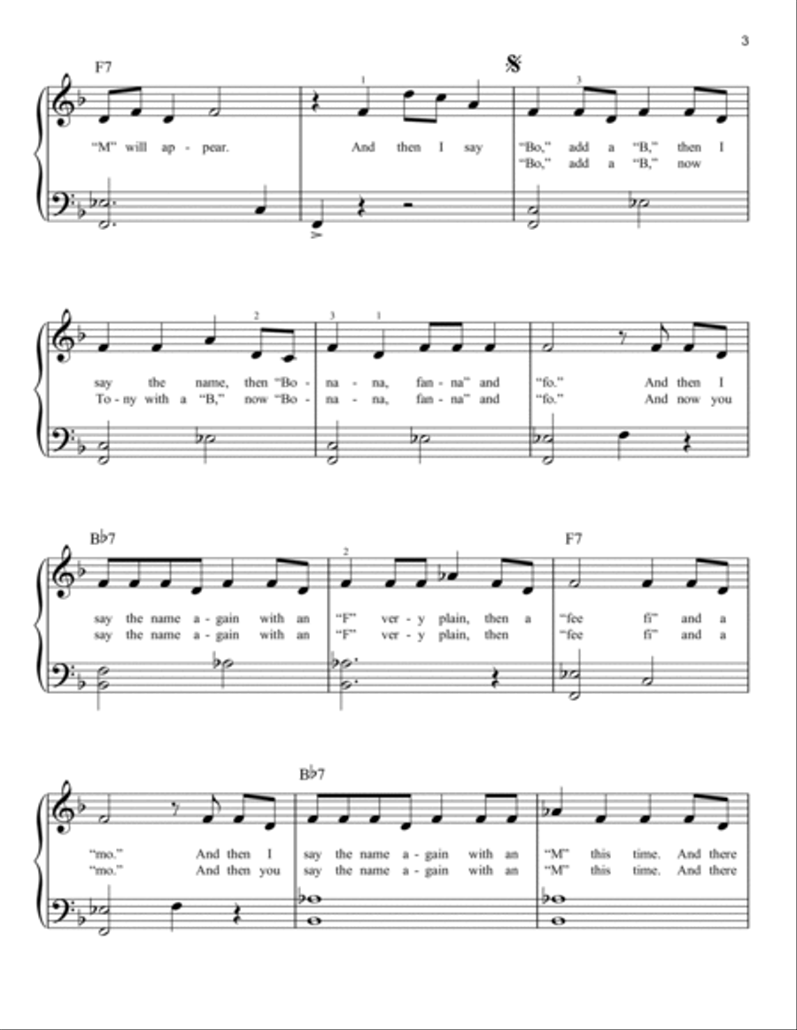 The Name Game Easy Piano scores gallery preview page 3