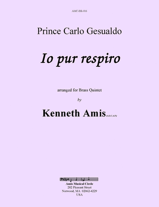 Book cover for Io pur respiro (for brass quintet)