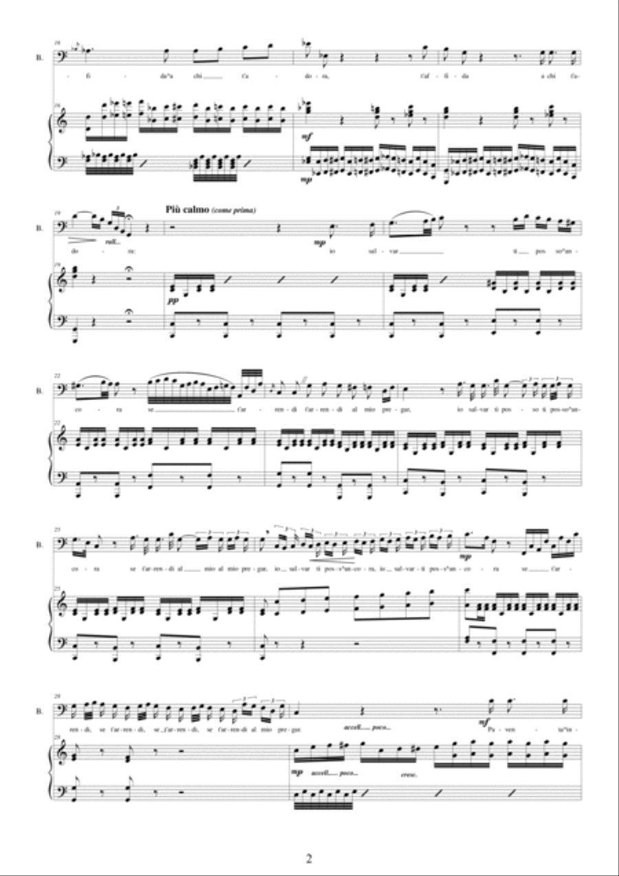 Rossini-La gazza ladra (Act 2s11) Sì per voi, pupille amate - Bass voice and piano Bass Voice scores gallery preview page 2