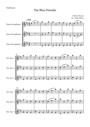 The Blue Danube (Waltz by Johann Strauss) for Tenor Saxophone Trio