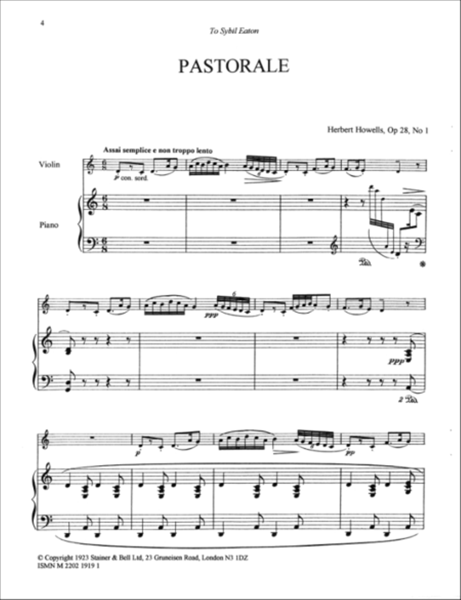 Three Pieces for Violin and Piano, Op. 28 Violin Solo scores gallery preview page 2