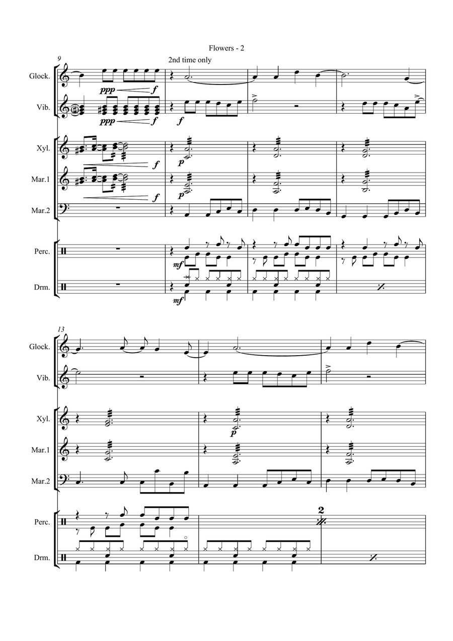Flowers Percussion Ensemble scores gallery preview page 4