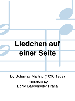 Book cover for Liedchen auf einer Seite
