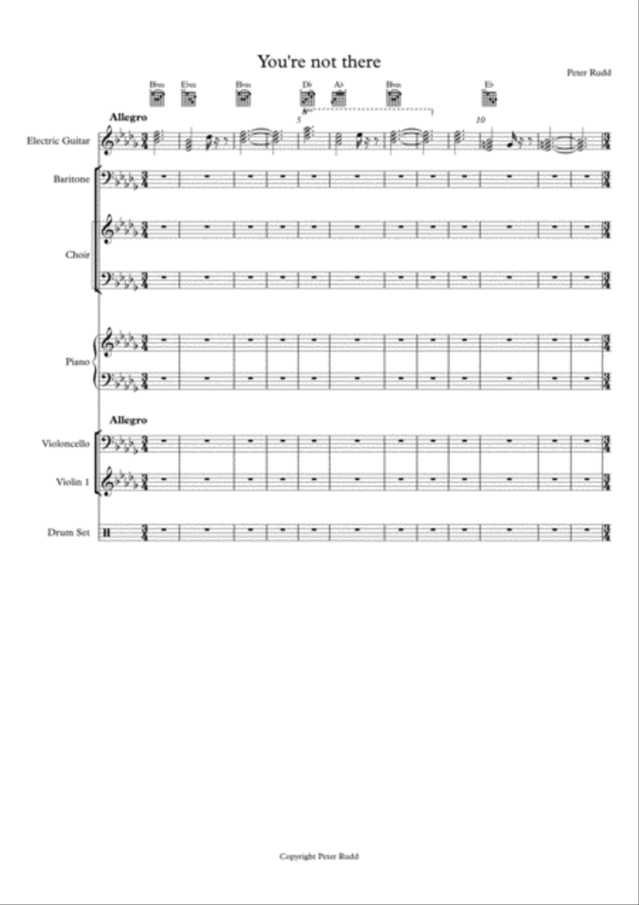 You're Not There You're Not There Choir scores gallery preview page 1