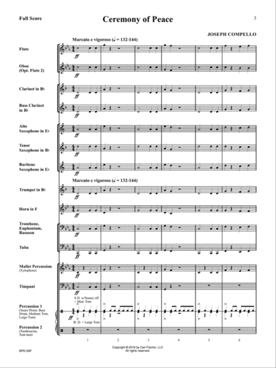 Ceremony of Peace Concert Band scores gallery preview page 2