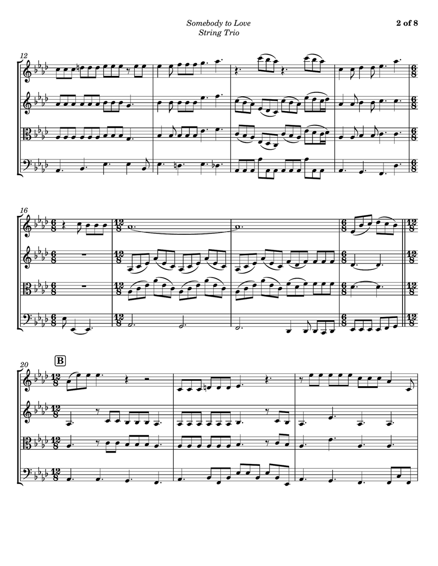 Somebody To Love String Trio scores gallery preview page 2