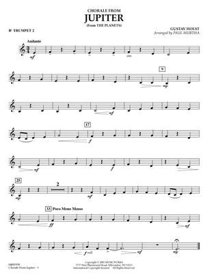 Chorale from Jupiter - Bb Trumpet 2