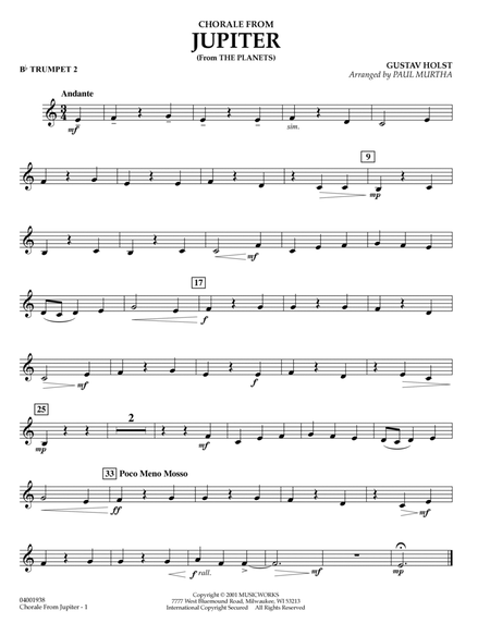 Chorale from Jupiter - Bb Trumpet 2