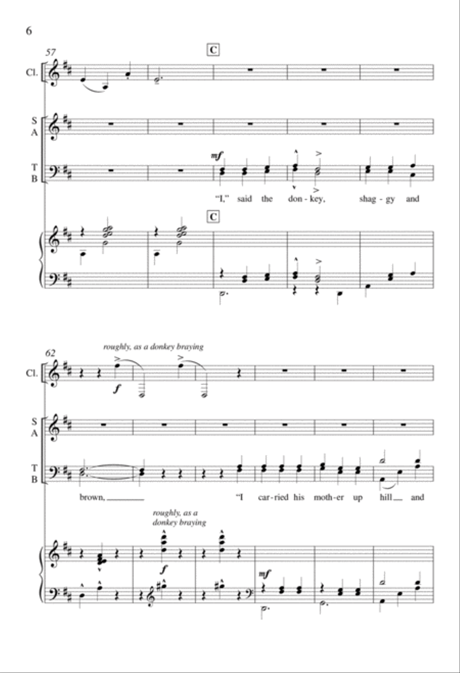 The Friendly Beasts The Friendly Beasts 4-Part scores gallery preview page 6