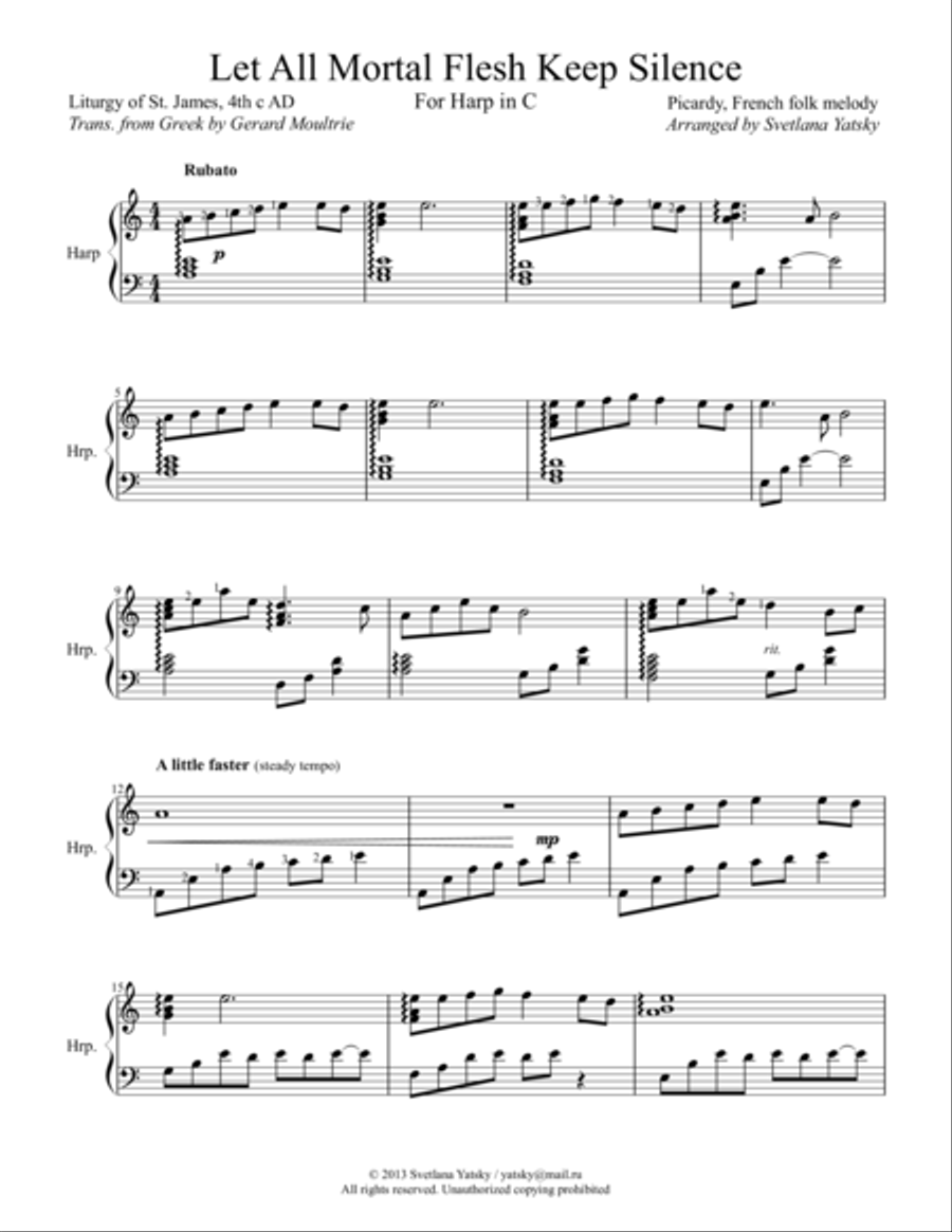 Let All Mortal Flesh Keep Silence Harp scores gallery preview page 1