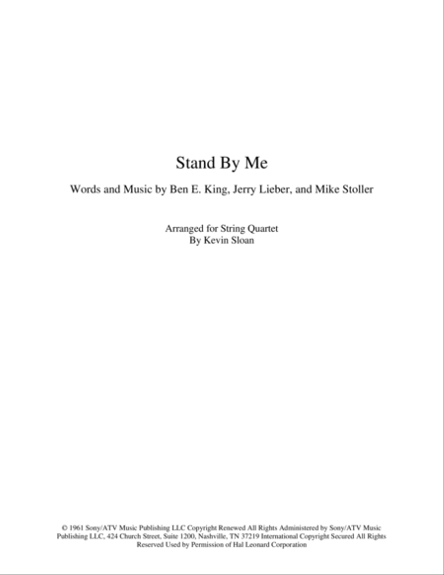 Stand By Me String Quartet scores gallery preview page 1