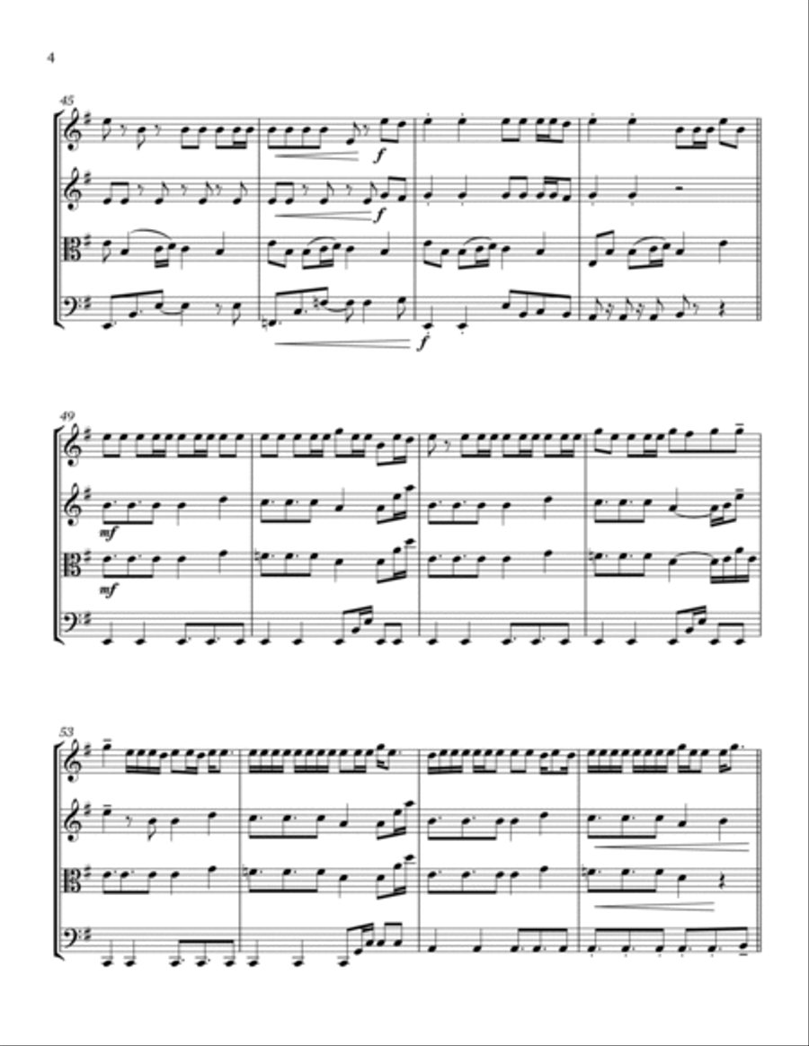 Lalalala Lalalala String Quartet scores gallery preview page 4