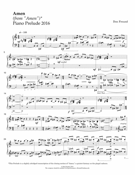 "Amen" - Piano Prelude 2016 image number null
