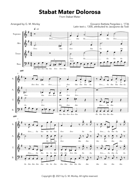 Stabat Mater Dolorosa - Pergolesi - DUET + SATB A Cappella