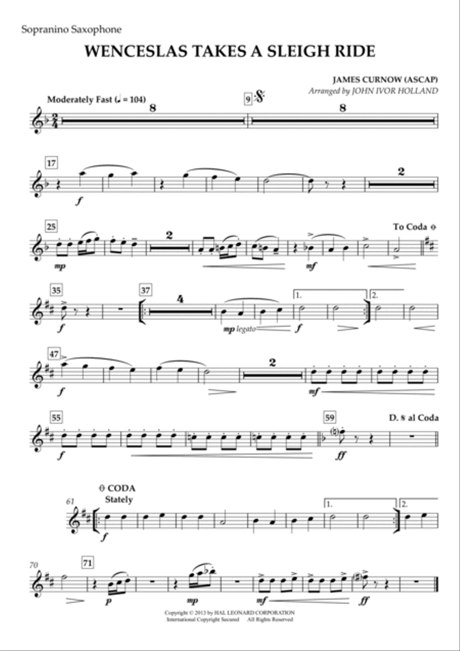 Wenceslas Takes A Sleigh Ride Woodwind Ensemble scores gallery preview page 6