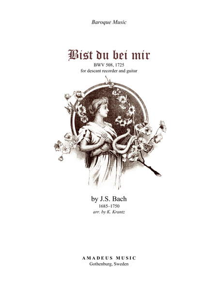 Bist du bei mir, Be thou with me BWV 508 for descant recorder and guitar image number null