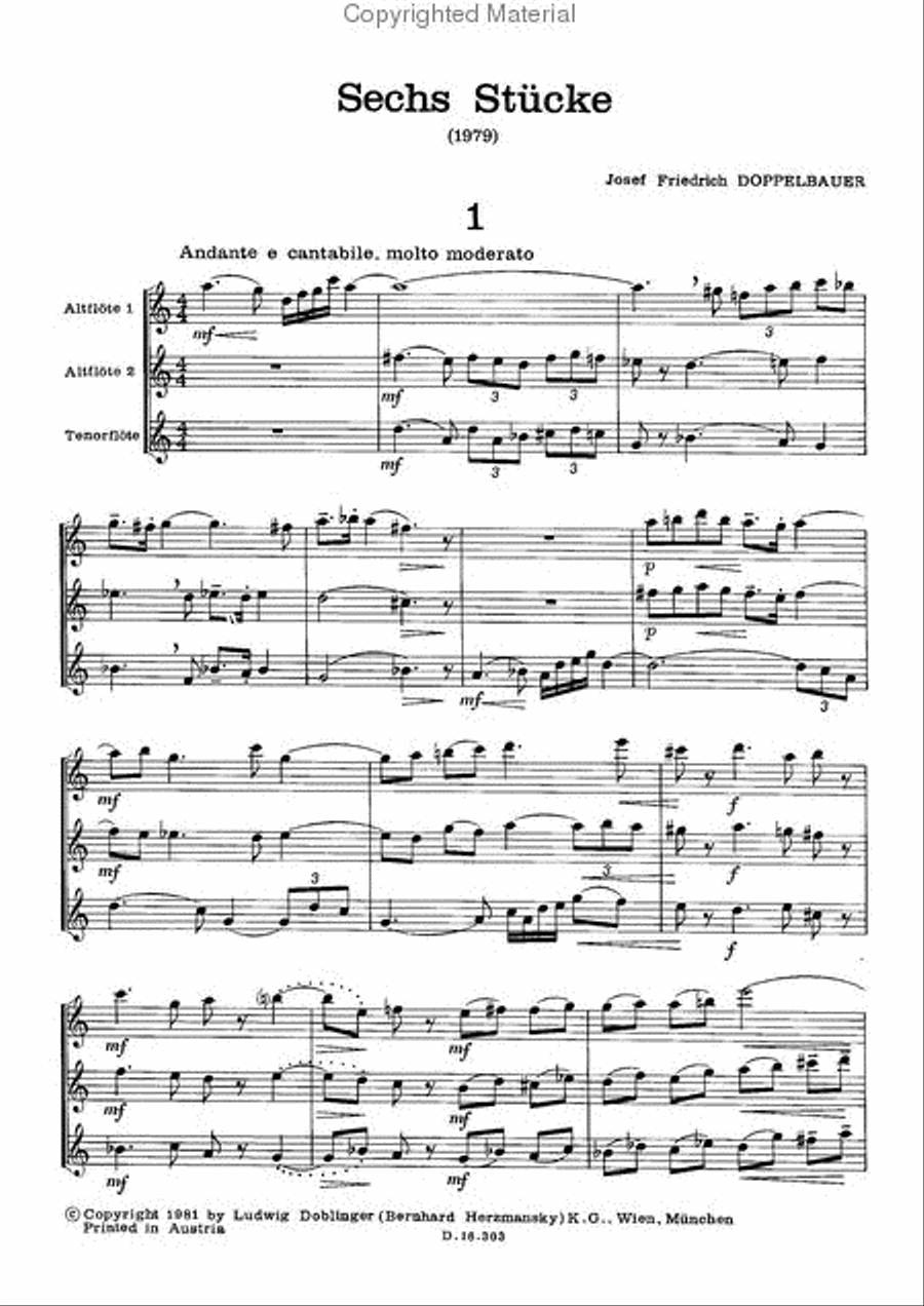 6 Stucke Flute scores gallery preview page 2