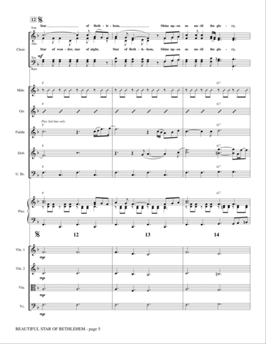 Beautiful Star Of Bethlehem - Full Score