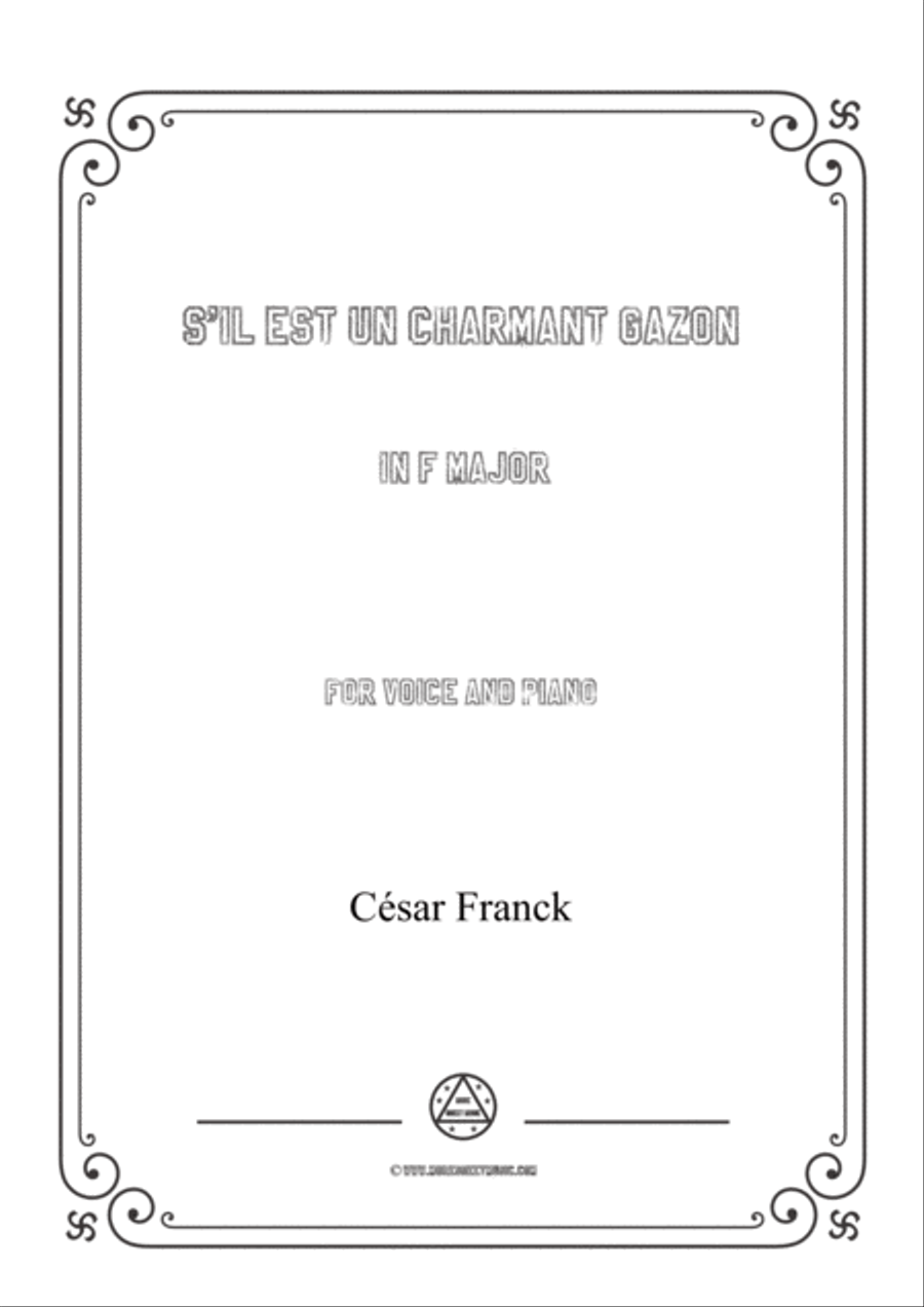 Franck-S'il est un charmant gazon in F Major,for voice and piano Voice Solo scores gallery preview page 1