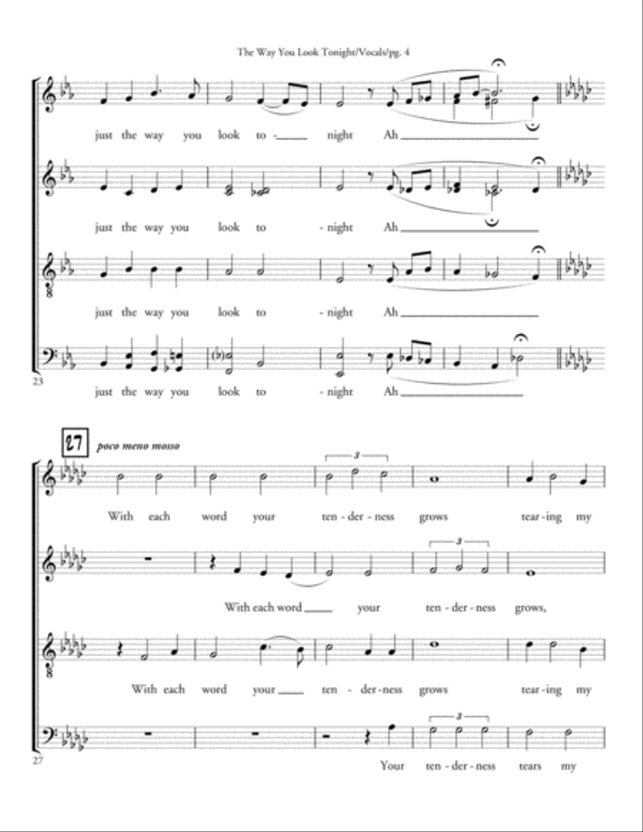 The Way You Look Tonight 4-Part scores gallery preview page 4
