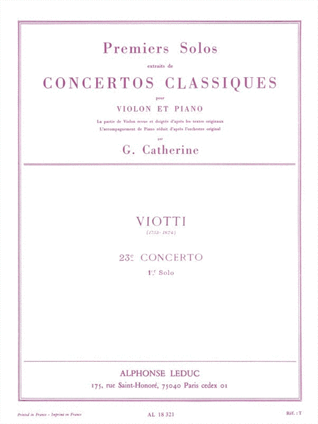 Premier Solos Concertos Classiques - Concerto No. 23, Solo No. 1