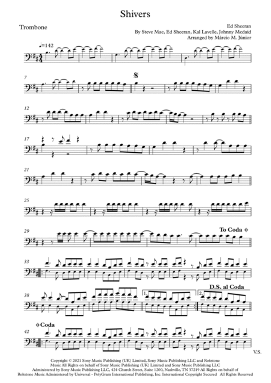Shivers Shivers Trombone Solo scores gallery preview page 2