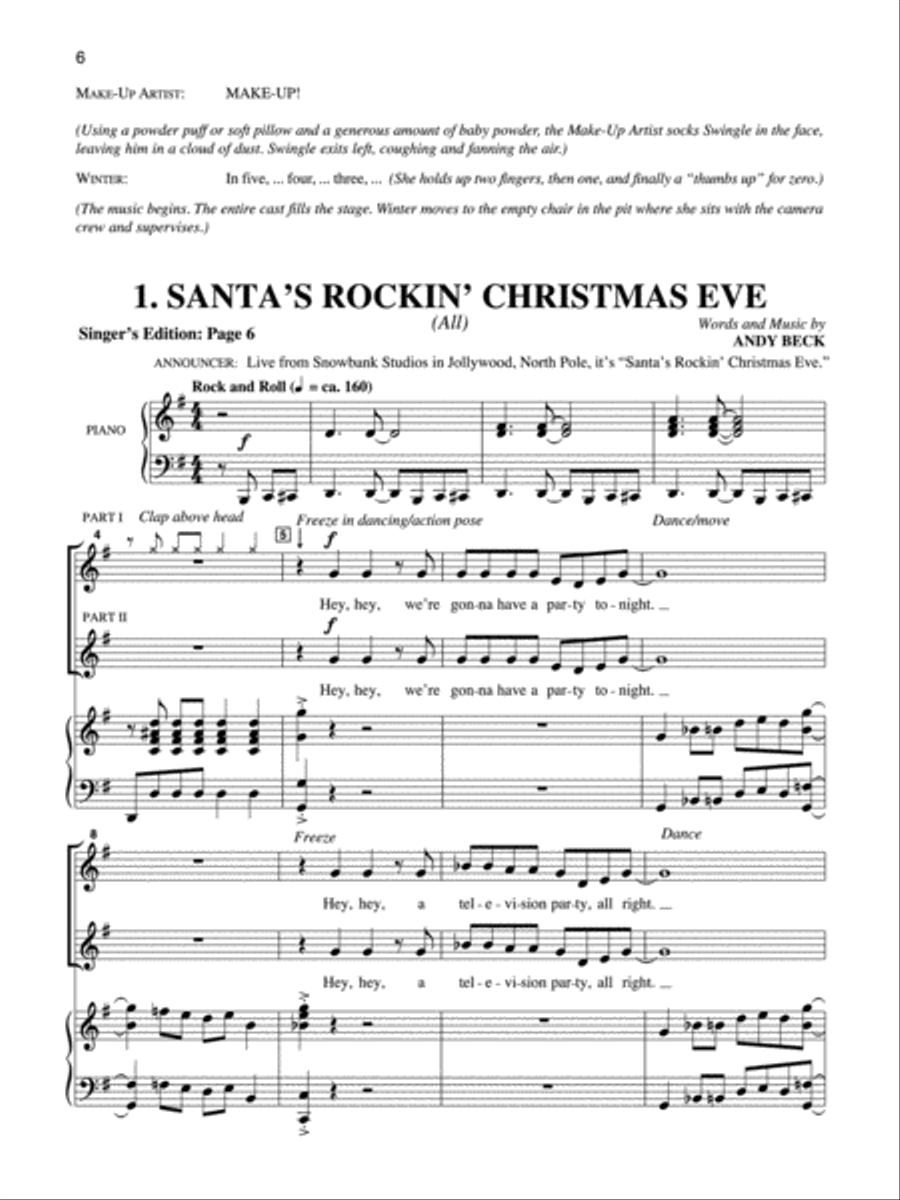 Santa's Rockin' Christmas Eve - Director's Score Unison Choir scores gallery preview page 3