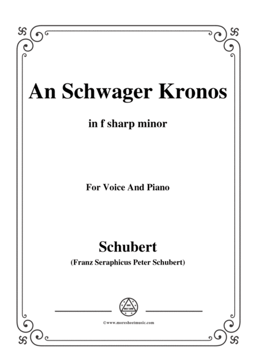 Schubert-An Schwager Kronos,Op.19 No.1,in f sharp minor,for Voice&Piano image number null