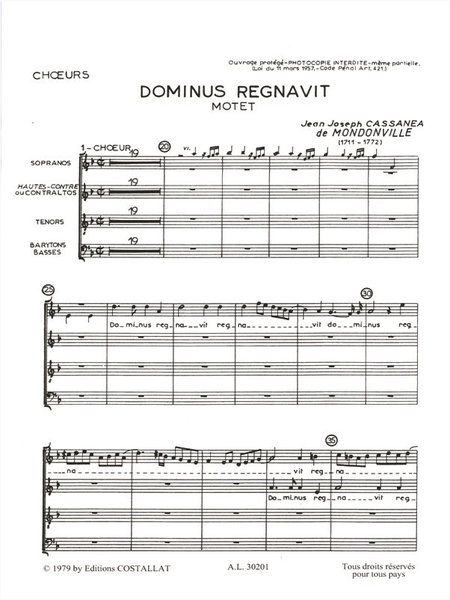 Dominus Regnavit - Choeur Mixte Sans Accompagnement