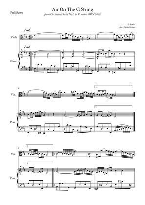 Air On The G String (J.S. Bach) for Viola Solo and Piano Accompaniment