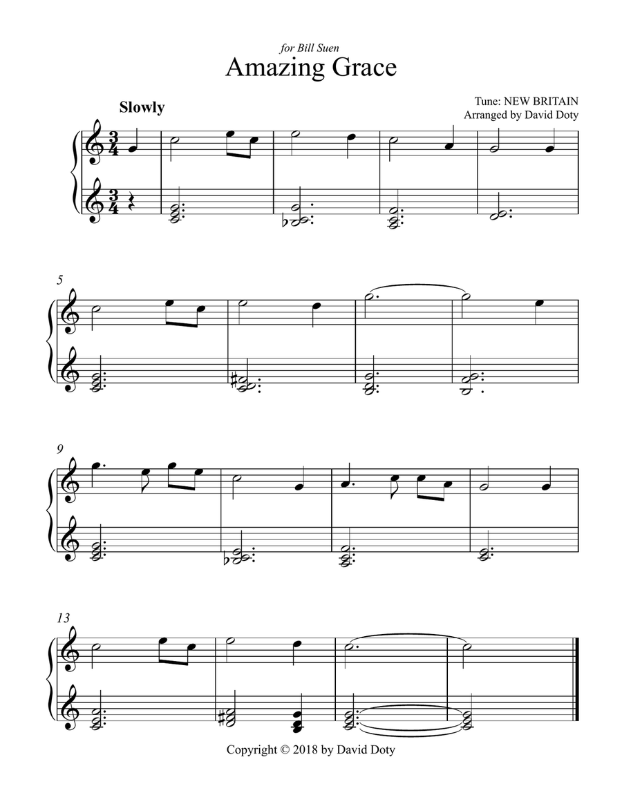 Amazing Grace for Easy Beginner Piano Easy Piano scores gallery preview page 1
