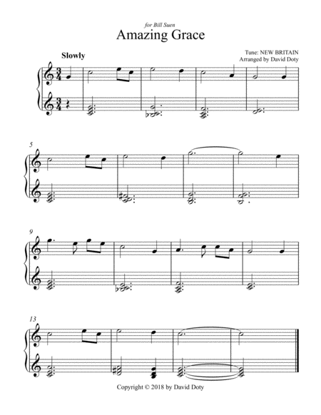 Amazing Grace for Easy Beginner Piano image number null