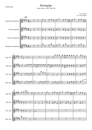 Hornpipe (G.F. Handel HWV 348-350) for Saxophone Quartet
