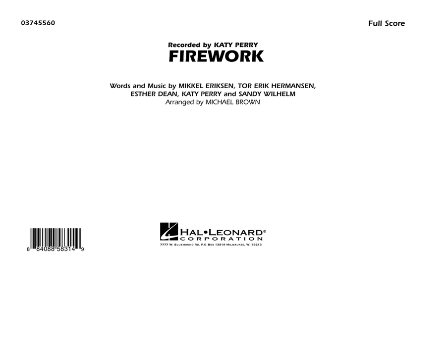 Firework - Full Score Marching Band scores gallery preview page 1