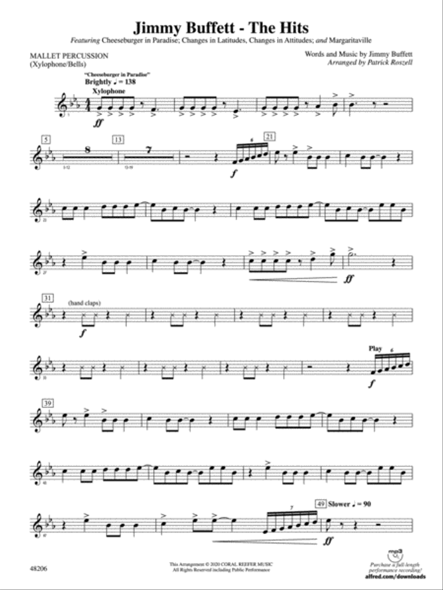 Jimmy Buffett--The Hits: Mallets Concert Band scores gallery preview page 1