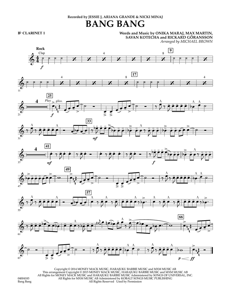 Bang Bang - Bb Clarinet 1