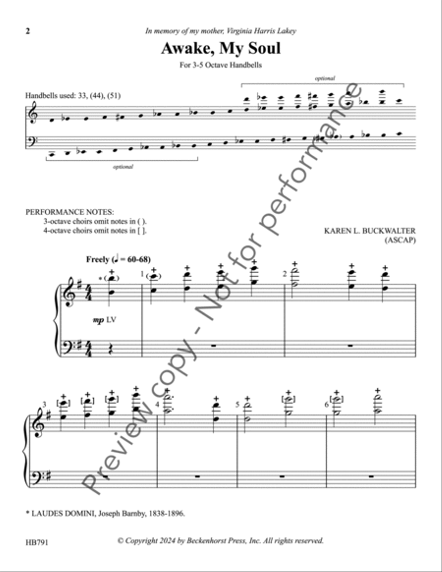Awake, My Soul - Buckwalter 5-Octaves scores gallery preview page 2
