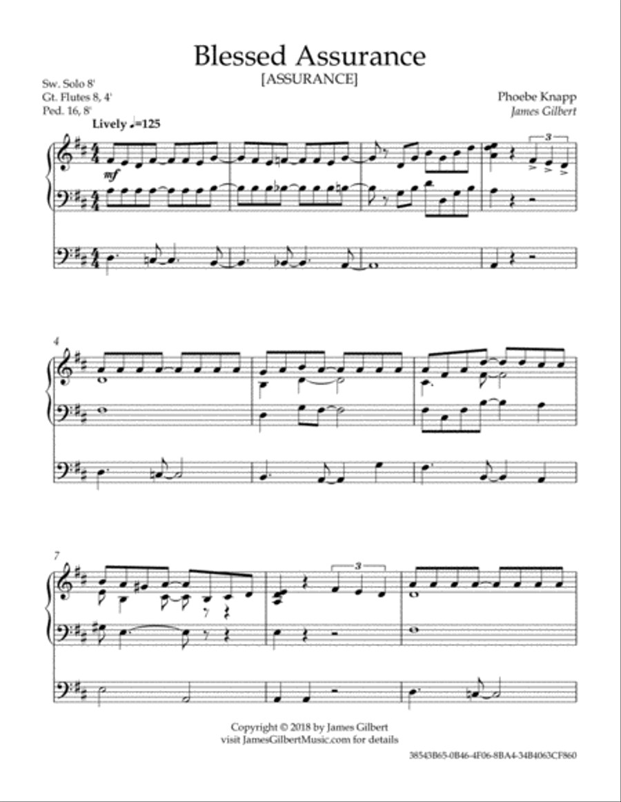 Blessed Assurance Blessed Assurance Organ Solo scores gallery preview page 2