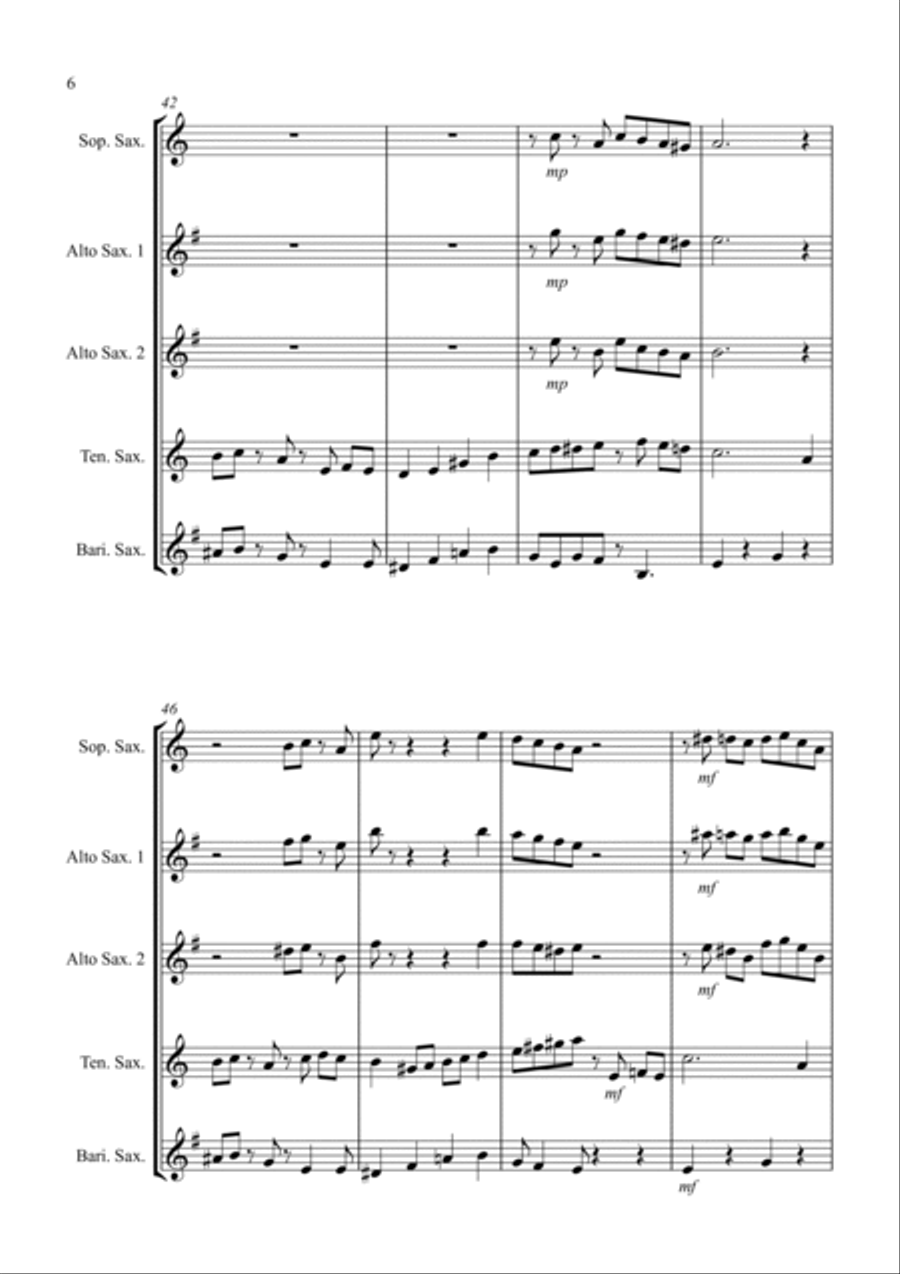 Suave - for Saxophone Quartet Saxophone Quartet scores gallery preview page 6