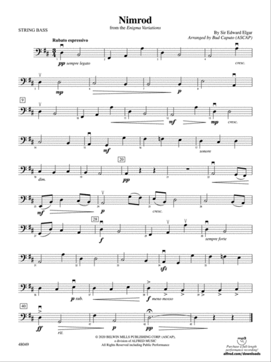 Nimrod: String Bass Nimrod: String Bass String Orchestra scores gallery preview page 1