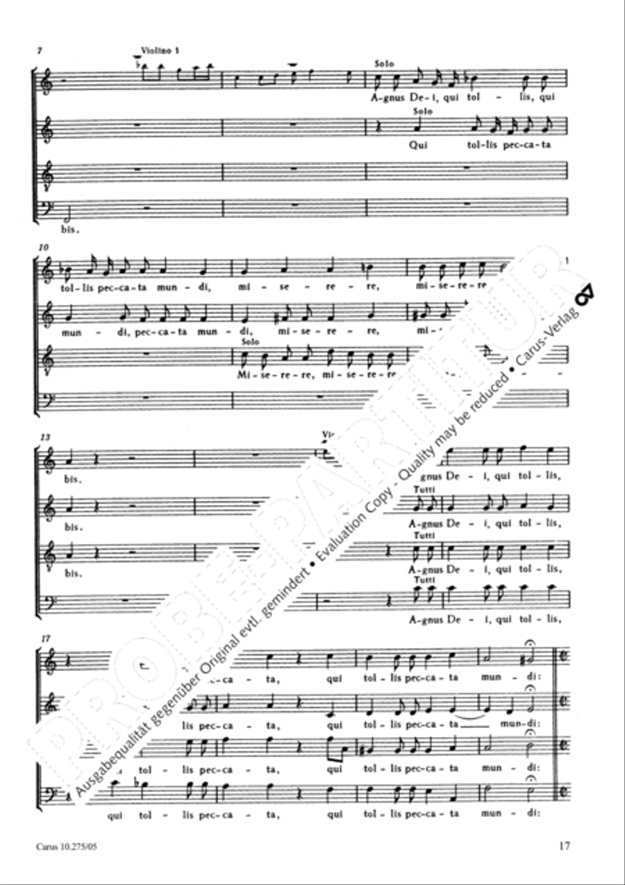 Mass in C Major 4-Part scores gallery preview page 18